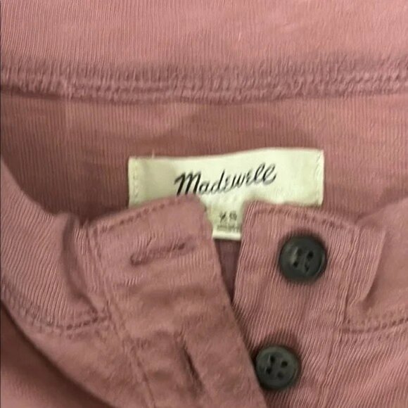 Madewell Pink Cap Sleeve Polo Crop Tee - Picture 2 of 2